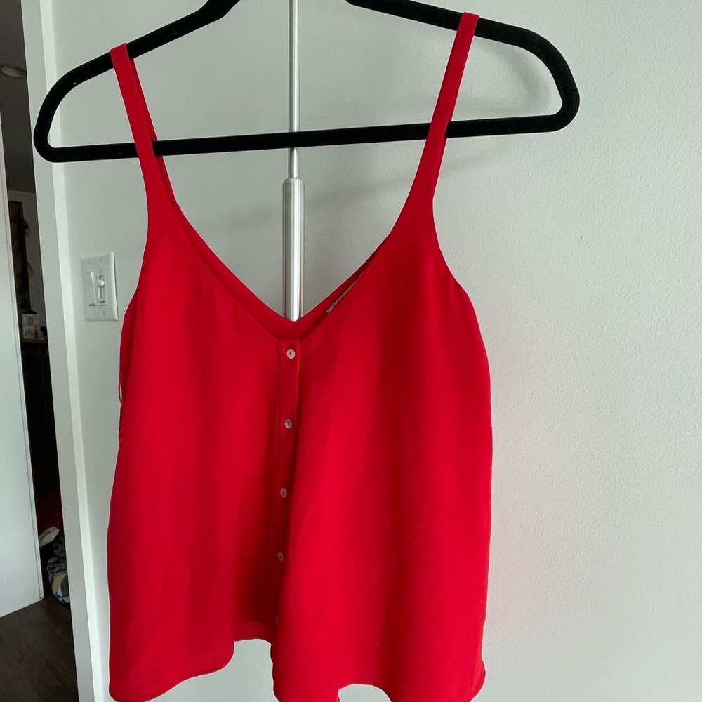 Red flowy tank top